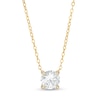 Thumbnail Image 1 of 7.0mm White Lab-Created Sapphire and Diamond Accent Necklace in 10K Gold – 17"