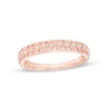 Thumbnail Image 0 of 0.05 CT. T.W. Diamond Alternating Hearts Vintage-Style Wedding Band in 10K Rose Gold
