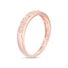 Thumbnail Image 2 of 0.05 CT. T.W. Diamond Alternating Hearts Vintage-Style Wedding Band in 10K Rose Gold