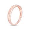 Thumbnail Image 2 of 0.05 CT. T.W. Diamond Alternating Hearts Vintage-Style Wedding Band in 10K Rose Gold