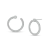 Thumbnail Image 1 of 0.50 CT. T.W. Diamond Front-Facing Hoop Earrings in 10K White Gold