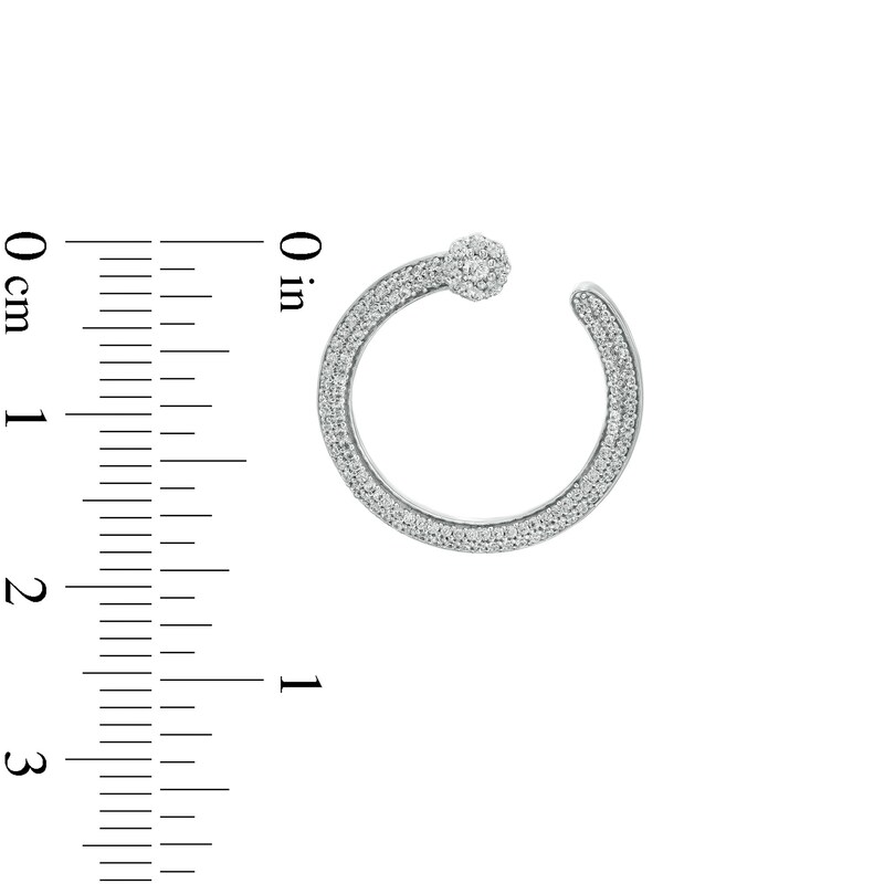 0.50 CT. T.W. Diamond Front-Facing Hoop Earrings in 10K White Gold
