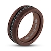 Thumbnail Image 2 of Men's Black Sapphire Inlay Brushed Wedding Band in Tungsten with Brown Ion-Plate (1 Line)
