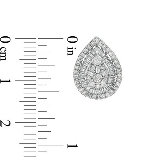 1.00 CT. T.W. Pear-Shaped Multi-Diamond Stud Earrings in 10K White Gold