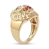 Thumbnail Image 2 of Men's 4.0mm Ruby and Diamond Accent Lion Head Ring in 10K Gold