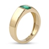 Thumbnail Image 2 of Men's Emerald-Cut Lab-Created Emerald Solitaire Octagonal Frame Band in 10K Gold