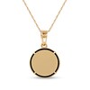 Thumbnail Image 3 of Men's 14.0mm Hematite and 0.05 CT. T.W. Diamond Flared Cross Overlay Disc Pendant in 10K Gold - 22&quot;