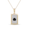 Thumbnail Image 0 of Men's Black Onyx and Diamond Accent Ace of Hearts Playing Card Pendant in 10K Gold and Sterling Silver - 22"