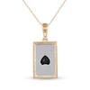 Thumbnail Image 2 of Men's Black Onyx and Diamond Accent Ace of Hearts Playing Card Pendant in 10K Gold and Sterling Silver - 22"