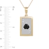 Thumbnail Image 3 of Men's Black Onyx and Diamond Accent Ace of Hearts Playing Card Pendant in 10K Gold and Sterling Silver - 22"