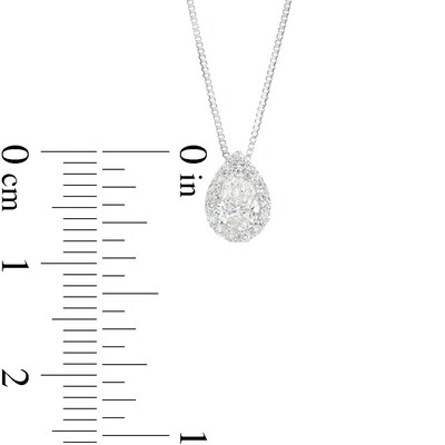 0.50 CT. T.W. Pear-Shaped Certified Canadian Diamond Frame Pendant in 14K White Gold (I/I2)