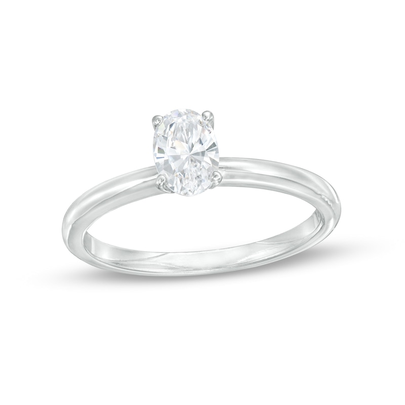 Main Image 1 of 0.40 CT. Certified Canadian Oval Diamond Solitaire Engagement Ring in 14K White Gold (I/I1)