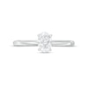 Thumbnail Image 3 of 0.40 CT. Certified Canadian Oval Diamond Solitaire Engagement Ring in 14K White Gold (I/I1)