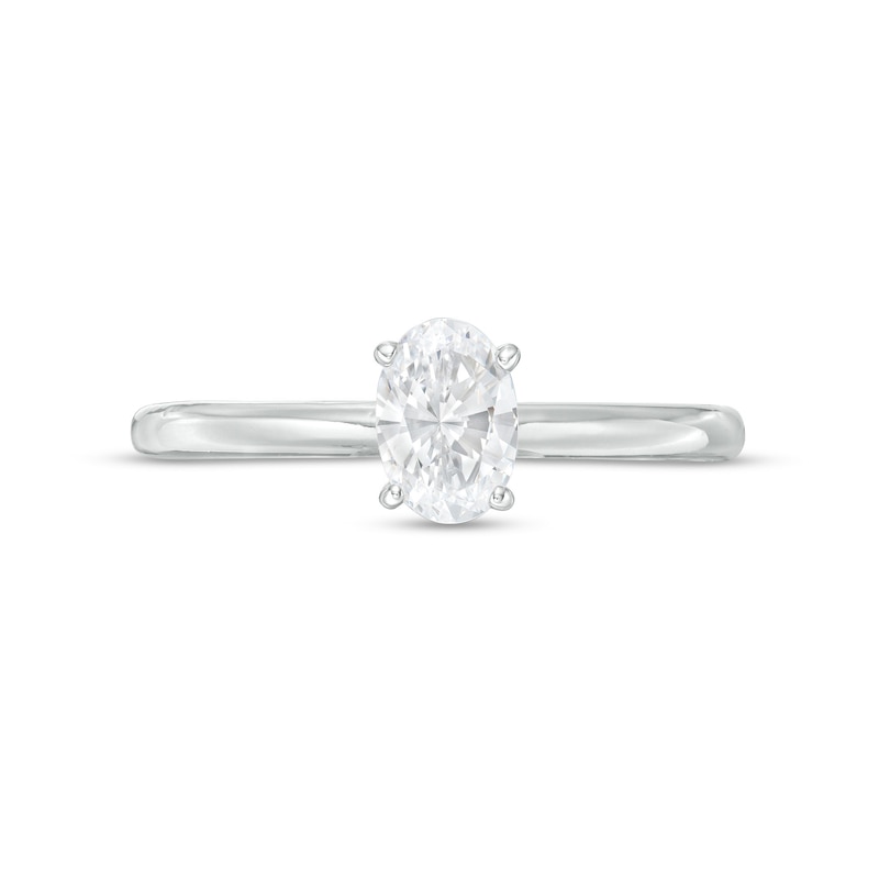 0.40 CT. Certified Canadian Oval Diamond Solitaire Engagement Ring in 14K White Gold (I/I1)