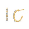 Thumbnail Image 1 of 0.25 CT. T.W. Baguette and Marquise-Shaped Diamond Alternating J-Hoop Earrings in 10K Gold