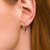 Thumbnail Image 2 of 0.25 CT. T.W. Baguette and Marquise-Shaped Diamond Alternating J-Hoop Earrings in 10K Gold