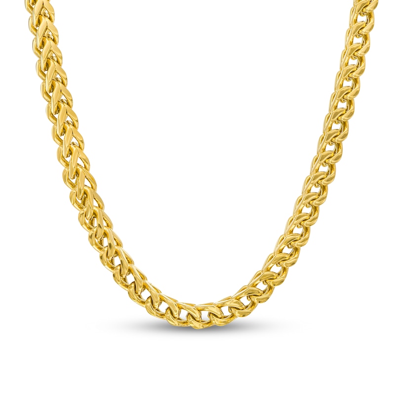 Main Image 1 of Men's 3.2mm Franco Snake Chain Necklace in Solid Stainless Steel  with Yellow IP - 24"