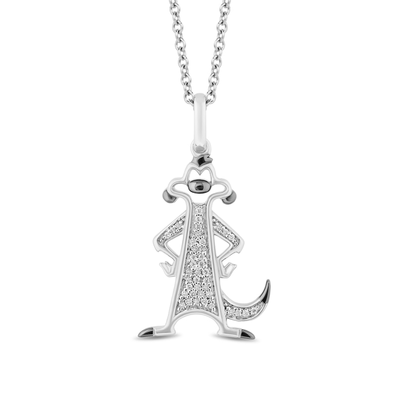 Disney Treasures The Lion King 0.065 CT. T.W. Diamond Timon Pendant in Sterling Silver – 19"|Peoples Jewellers