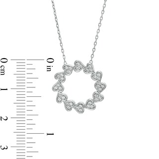0.25 CT. T.W. Heart-Shaped Diamond Circle Pendant in Sterling Silver