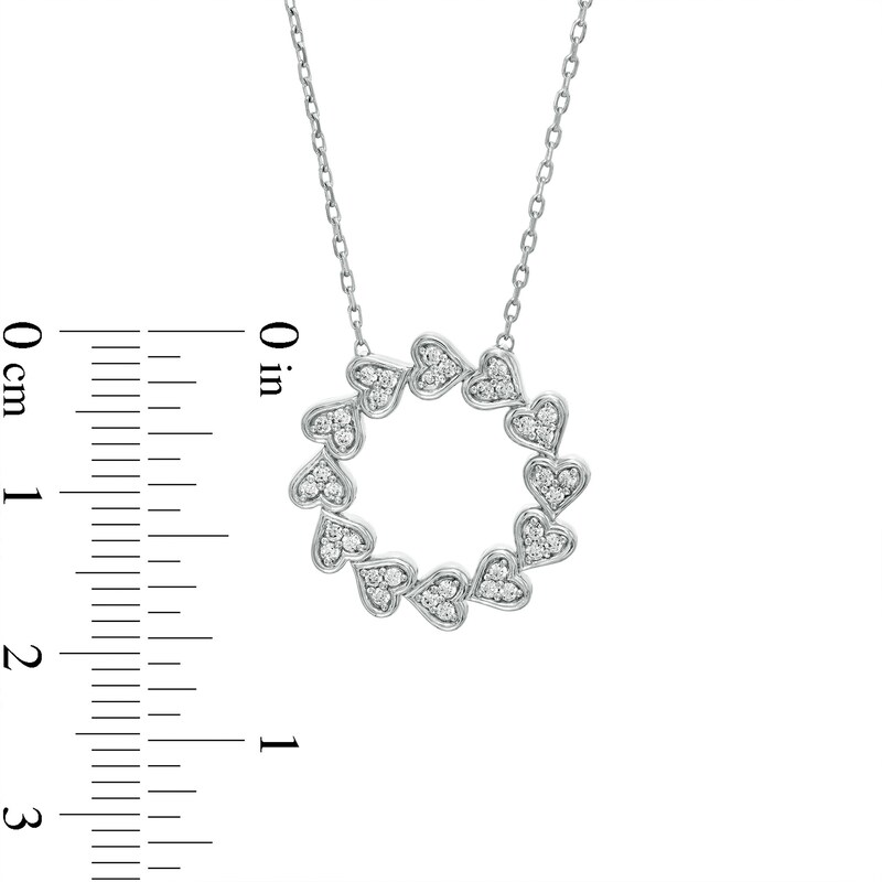0.25 CT. T.W. Heart-Shaped Diamond Circle Pendant in Sterling Silver