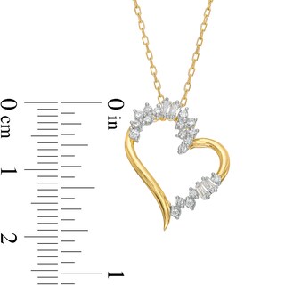 0.25 CT. T.W. Diamond Abstract Shadow Heart Pendant in 10K Gold