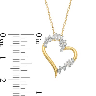 0.25 CT. T.W. Diamond Abstract Shadow Heart Pendant in 10K Gold