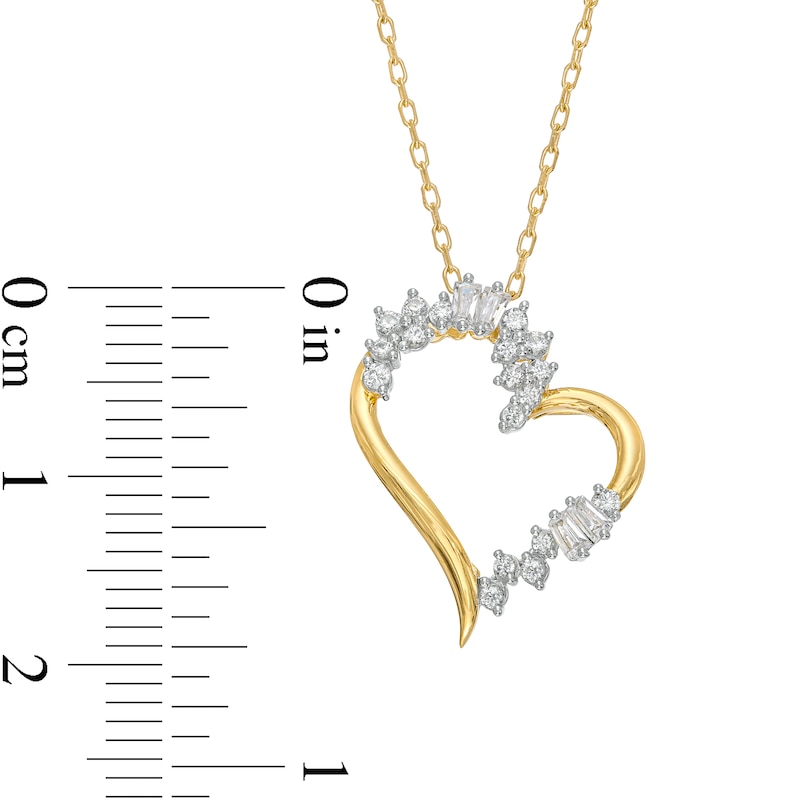 Main Image 3 of 0.25 CT. T.W. Diamond Abstract Shadow Heart Pendant in 10K Gold