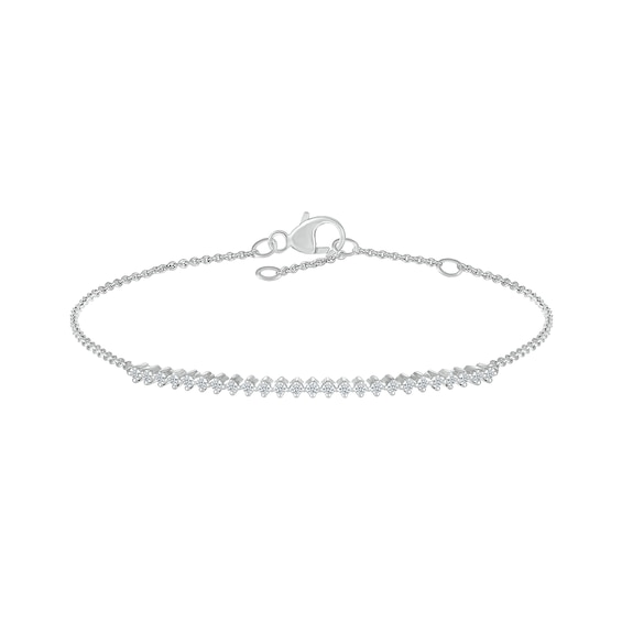 0.18 CT. T.W. Diamond Tennis-Style Bracelet in Sterling Silver - 7.5"