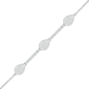 Thumbnail Image 1 of 0.145 CT. T.W. Diamond Teardrop Station Line Bracelet in Sterling Silver - 7.5"