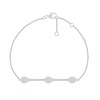 Thumbnail Image 2 of 0.145 CT. T.W. Diamond Teardrop Station Line Bracelet in Sterling Silver - 7.5"