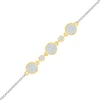 Thumbnail Image 1 of 0.145 CT. T.W. Multi-Diamond Three Stone Bracelet in Sterling Silver and 10K Gold - 7.5"