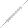Thumbnail Image 1 of 0.18 CT. T.W. Multi-Diamond Seven Stone Bracelet in Sterling Silver - 7.5"