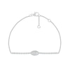Thumbnail Image 2 of 0.23 CT. T.W. Multi-Diamond Marquise Frame Bracelet in Sterling Silver - 7.5"