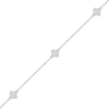 Thumbnail Image 0 of 0.145 CT. T.W. Diamond Clover Station Bracelet in Sterling Silver - 7.5"