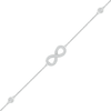 0.085 CT. T.W. Diamond Infinity Station Bracelet in Sterling Silver - 7.5"