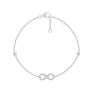 0.085 CT. T.W. Diamond Infinity Station Bracelet in Sterling Silver - 7.5"