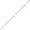 Diamond Accent Infinity Trio Station Bracelet in Sterling Silver and 10K Gold - 7.5"