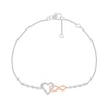 0.085 CT. T.W. Diamond Interlocking Infinity and Heart Bracelet in Sterling Silver and 10K Rose Gold - 7.5"