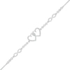 0.04 CT. T.W. Diamond Interlocking Hearts and Infinity Symbol Station Bracelet in Sterling Silver - 7.5"