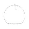 Thumbnail Image 1 of 0.116 CT. T.W. Diamond Sideways Triangles Bracelet in Sterling Silver - 7.5"