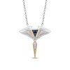 Thumbnail Image 0 of Enchanted Disney Moana Blue Sapphire and 0.11 CT. T.W. Diamond Stingray Necklace in Sterling Silver and 10K Gold