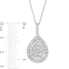 Thumbnail Image 3 of 1.00 CT. T.W. Pear-Shape Multi-Diamond Double Frame Teardrop Pendant in 10K White Gold