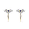 Thumbnail Image 1 of Enchanted Disney Moana Blue Sapphire and 0.115 CT. T.W. Diamond Stingray Drop Earrings in Sterling Silver and 10K Gold