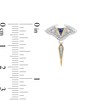 Thumbnail Image 3 of Enchanted Disney Moana Blue Sapphire and 0.115 CT. T.W. Diamond Stingray Drop Earrings in Sterling Silver and 10K Gold