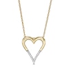 Thumbnail Image 1 of 0.04 CT. T.W. Diamond Elongated Heart Pendant in 10K Gold