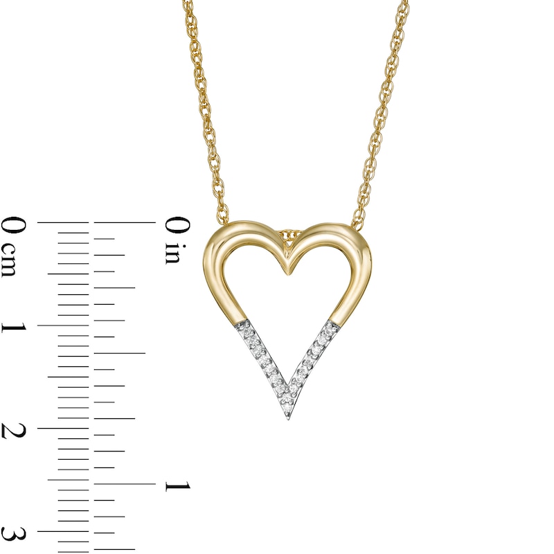 0.04 CT. T.W. Diamond Elongated Heart Pendant in 10K Gold