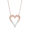 Thumbnail Image 1 of 0.04 CT. T.W. Diamond Elongated Heart Pendant in 10K Rose Gold