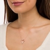 Thumbnail Image 2 of 0.04 CT. T.W. Diamond Elongated Heart Pendant in 10K Rose Gold