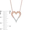 Thumbnail Image 3 of 0.04 CT. T.W. Diamond Elongated Heart Pendant in 10K Rose Gold