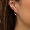 Thumbnail Image 2 of 0.085 CT. T.W. Diamond Elongated Heart Drop Earrings in 10K Rose Gold